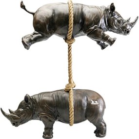 Διακοσμητικό Δαπέδου Artistic Rhino Μαύρο/Χρυσό 46x14x47εκ. - Μαύρο