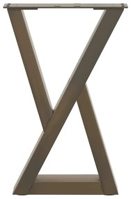 vidaXL Πόδια Τραπεζιού Σαλονιού 2 τεμ. από Φυσικό Ατσάλι 38x(42-43,3) εκ. Ατσάλι