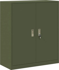 vidaXL Ντουλάπι αποθήκευσης Ελιά Πράσινη 90 x 40 x 105 cm Ατσάλι
