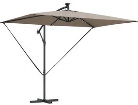 vidaXL Ομπρέλα Cantilever Banana Taupe 294 x 200 x 254 εκ.