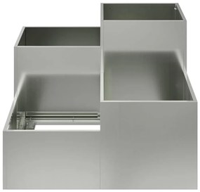 vidaXL Γλάστρα Κήπου Ασημί 80 x 80 x 60 εκ. Γαλβανισμένος χάλυβας