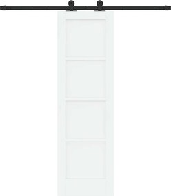 vidaXL Συρόμενη Πόρτα Λευκό και Μαύρο 61 x 198,5 εκ.