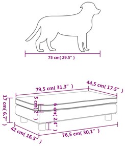 ΚΡΕΒΑΤΙ ΣΚΥΛΟΥ ΜΕ ΠΡΟΕΚΤΑΣΗ ΚΑΦΕ 100X50X30 ΕΚ. ΣΥΝΘΕΤΙΚΟ ΔΕΡΜΑ 172028