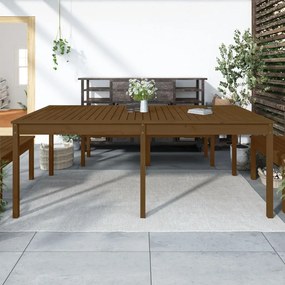 Τραπέζι Κήπου Καφέ Μελί 203,5x100x76 εκ. από Μασίφ Ξύλο Πεύκου