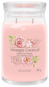 Αρωματικό Κερί Signature Fresh Cut Roses Large 1630682E 9,3x15,7cm Pink Yankee Candle Κερί,Γυαλί