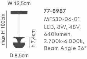 Φωτιστικό Οροφής  MFS30-06-01 MAGNETIC FLEX Surface Mounted Black Magnetic Lighting System - 1.5W - 20W - 77-8987