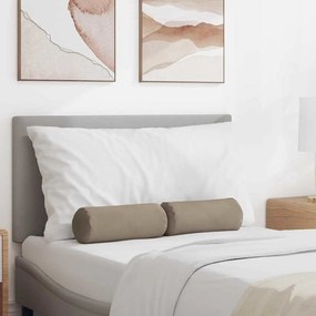 Μαξιλάρια Στήριγμα 2 pcs Taupe Ø 15 x 40 εκ Ύφασμα Μικροΐνας