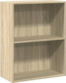 vidaXL Βιβλιοθήκη με 2 Ράφια Sonoma Δρυς 60x30x76,5 εκ. Μοριοσανίδα