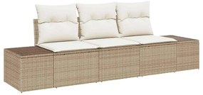 vidaXL Σετ Καναπέ Κήπου 3 pcs Μπεζ, Κρέμα Πολυ rattan, βαμμένο ατσάλι