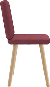 vidaXL Καρέκλες Τραπεζαρίας 2 τεμ. Μπορντό Υφασμάτινες