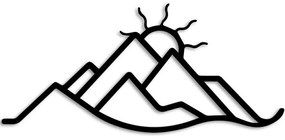 Διακοσμητικό Τοίχου Mountain And Sun 891TNL3309 60x26cm Black Wallity Μέταλλο