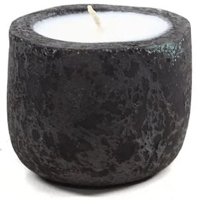 Κεραμικό Κηροπήγιο Mingi Black Spot Gray Medium (13x13x12) Soulworks 0630028