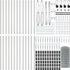 vidaXL Τεντώτο με στήριγμα Ασημί 0,4 x 50 μ. Ατσάλι