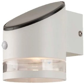 Ηλιακό Επιτοίχιο Φωτιστικό Κήπου LED 1W IP44 Στρογγυλό με Αισθητήρα Μικροκυμάτων Θερμό Λευκό Άσπρο 23014 VTAC-23014-Λευκό 23014