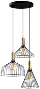 Φωτιστικό Οροφής Dear 942FLG2141 63x54x140cm 3xE27 15W Black-Gold Opviq