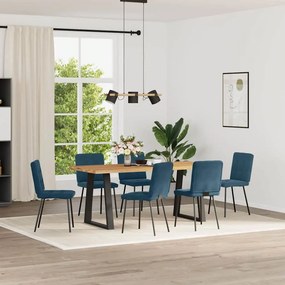 vidaXL Καρέκλες Τραπεζαρίας 6 τεμ. Μπλε Βελούδινες