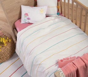 Βρεφική Κουβέρτα Κούνιας Life Line Coral/Yellow 110x150 - Nef-Nef Homeware