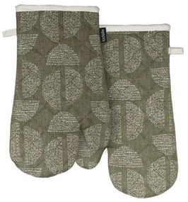 Γάντια Κουζίνας Splice (Σετ 2Τμχ) 41145 18x33cm Olive-White Ladelle 100% Cotton