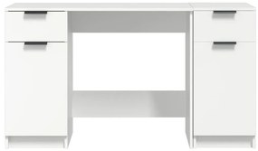 Γραφείο με Βοηθητικό Ντουλάπι Λευκό Επεξεργασμένο Ξύλο - Λευκό