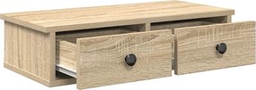 vidaXL Ράφι τοίχου με συρτάρια Δρυς sonoma 60x28x15 cm