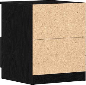 vidaXL Κομοδίνο 2 τεμ. Μαύρη Οξυά 40 x 40 x 50 cm Επεξεργασμένο Ξύλο