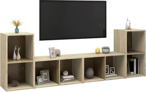 vidaXL Έπιπλα Τηλεόρασης 4 τεμ Sonoma Δρυς 72x35x36,5εκ Επεξ. Ξύλο