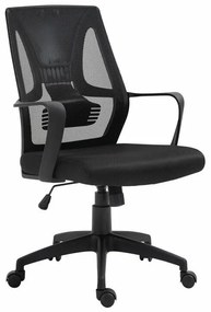Καρέκλα γραφείου Mesa 504, Μαύρο, 99x60x62cm, 13 kg, Με ρόδες, Με μπράτσα, Μηχανισμός καρέκλας: Economic | Epipla1.gr