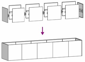 vidaXL Ζαρντινιέρα Λευκή 200x40x40 εκ. από Χάλυβα Ψυχρής Έλασης