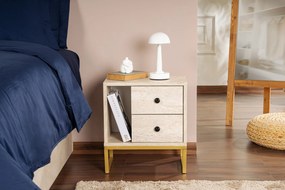 Nightstand Glimmer - Travertine, Gold Travertine
Gold