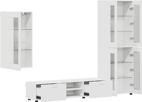vidaXL Σετ επίπλου τηλεόρασης FLORIN 3 pcs Λευκό Επεξεργασμένο ξύλο