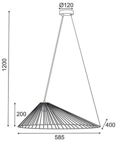 ΚΡΕΜΑΣΤΟ ΦΩΤΙΣΤΙΚΟ 1xE27 CAPPELLO ΜΑΥΡΟ ΜΕΤ/ΚΟ 60Χ40X120CM - OD91681PB - OD91681PB