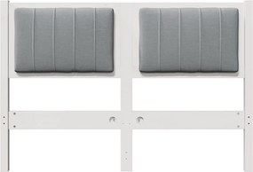 vidaXL Ταπετσαρισμένο κεφαλάρι Λευκό 120 cm Στερεά ξυλεία πεύκου