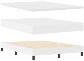vidaXL Κρεβάτι με Στρώμα με στρώμα Λευκό 140 x 190 cm Τεχνητό δέρμα