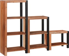vidaXL Ράφι Βιβλίων 6 επιπέδων 3 τμχ. 50 x 30 x 110 εκ Καφέ