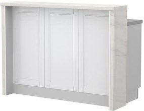 Πάγκος νησίδας Tahoma-Μήκος: 135 εκ.-Λευκό ματ-White Marble
