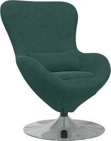 vidaXL Κάθισμα-αυγό Σκούρο Πράσινο Βελούδο