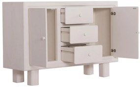 ΜΠΟΥΦΕΣ ΣΕΙΡΑ SANTORINI  MDF ΣΕ ΥΠΟΛΕΥΚΟ ΧΡΩΜΑ-3 ΣΥΡΤΑΡΙΑ &amp; 2 ΠΟΡΤΕΣ 120x38x80Υεκ.