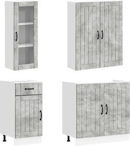 vidaXL Μονάδα κουζίνας LUCCA 8 pcs Γκρι Σκυροδέματος