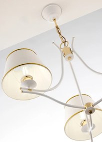 Κρεμαστό Πολύφωτο Samba Φ78cm 3xE27 Λευκό με Χρυσό