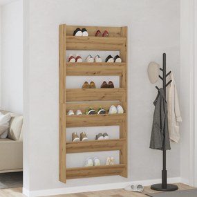 vidaXL Ντουλάπες παπουτσιών τοίχου 2 pcs artisan δρυς 60 x 18 x 60 εκ