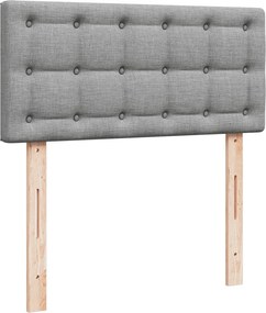 vidaXL Κρεβάτι Boxspring με Στρώμα Ανοιχτό Γκρι 80x200 εκ. Υφασμάτινο
