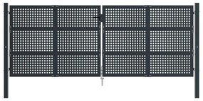 vidaXL Πόρτα Κήπου Ανθρακί 400x125 εκ. Ατσάλι