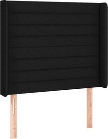vidaXL Κρεβάτι Boxspring με Στρώμα &amp; LED Μαύρο 100x200 εκ. Υφασμάτινο