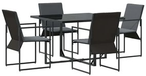 vidaXL Σέτ φαγητού για κήπο 5 pcs Μαύρο Ατσάλι