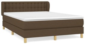 Κρεβάτι Boxspring με Στρώμα Σκούρο Καφέ 140x200 εκ Υφασμάτινο - Καφέ