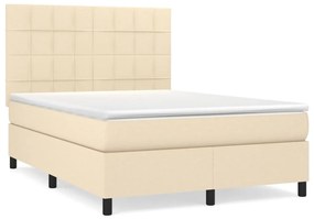 ΚΡΕΒΑΤΙ BOXSPRING ΜΕ ΣΤΡΩΜΑ ΚΡΕΜ 140X190 ΕΚ. ΥΦΑΣΜΑΤΙΝΟ 3141774