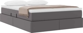 vidaXL Κρεβάτι με αποθηκευτικό χώρο και στρώμα Γκρι 140 x 200 cm