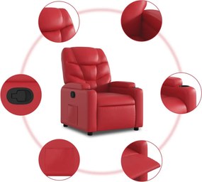 vidaXL Πολυθρόνα Ανακλινόμενη Κόκκινη από Συνθετικό Δέρμα