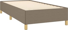 vidaXL Κρεβάτι Boxspring με Στρώμα Taupe 100 x 200 εκ. Υφασμάτινο