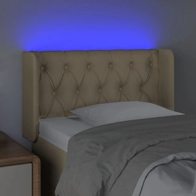 Κεφαλάρι Κρεβατιού LED Κρεμ 83x16x78/88 εκ. Υφασμάτινο - Κρεμ